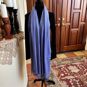 Gabrielle Sanders CASHMERE & SILK SCARF Lavender  Handmade In Nepal 78” X 37”